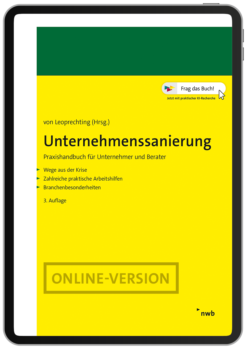 Unternehmenssanierung  Online Version Cover nwb SHOP!