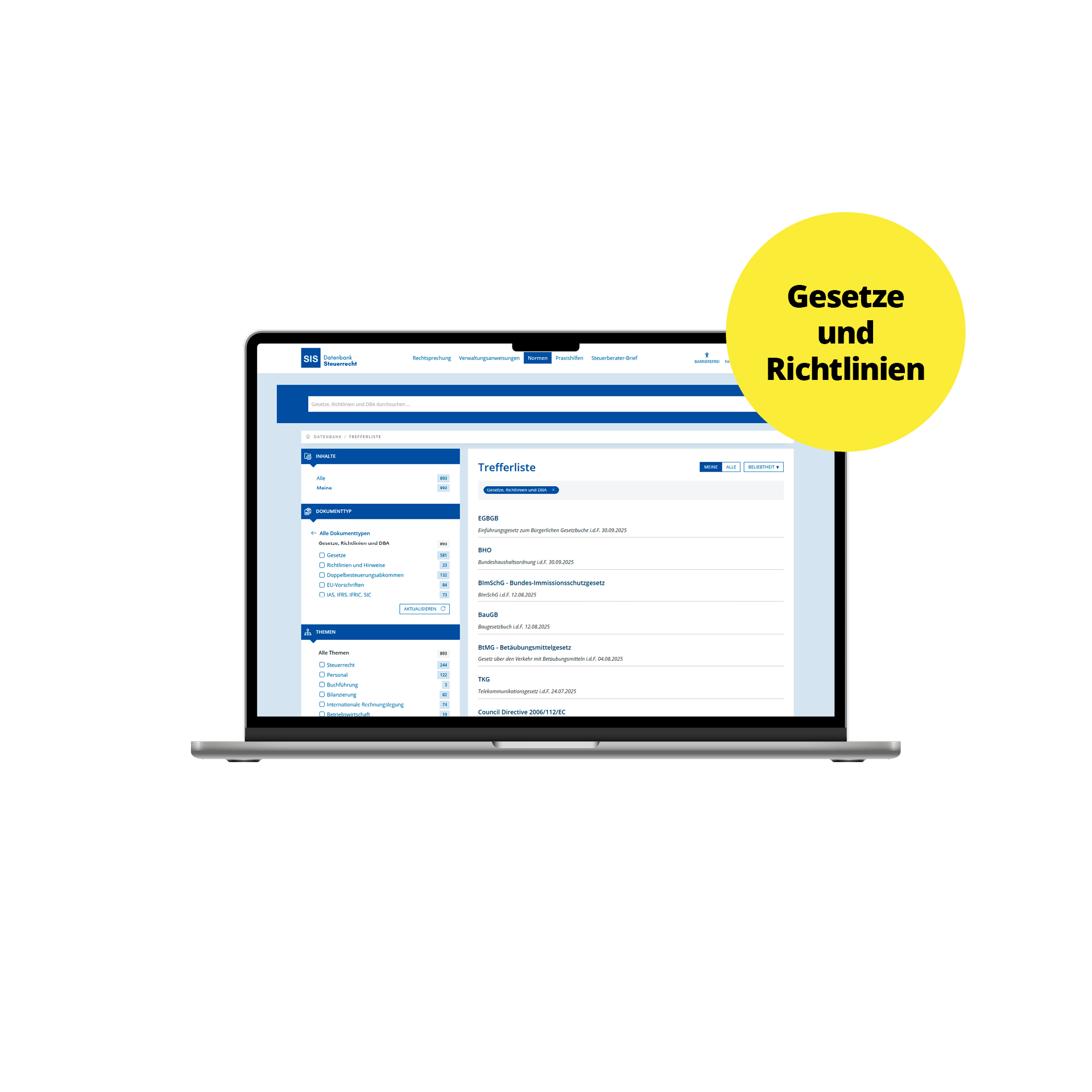 SIS-Datenbank Steuerrecht