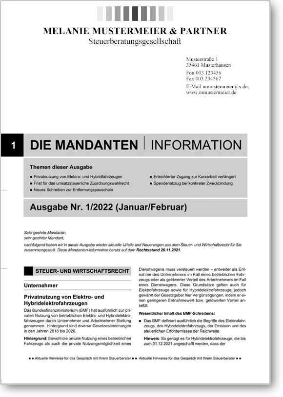 Mandanteninformation Februar 2022 NWB Shop