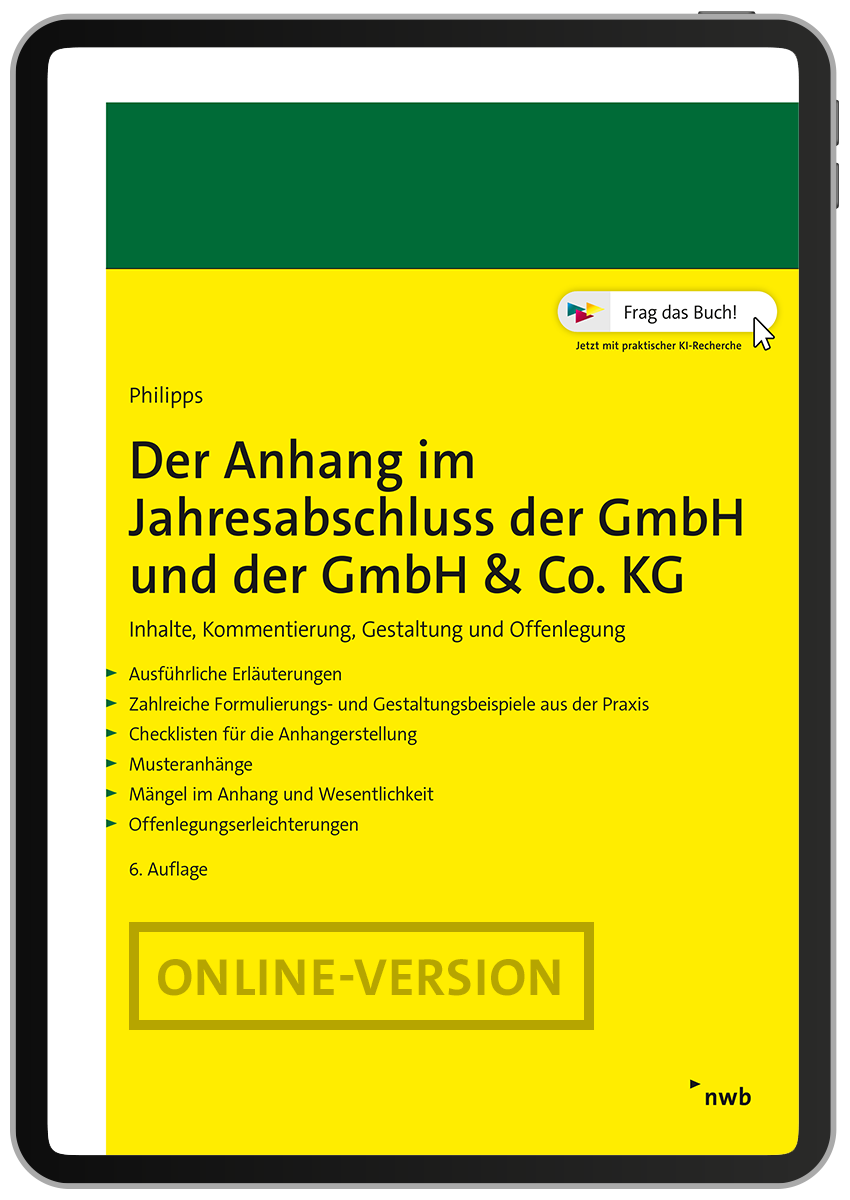 Der Anhang im Jahresabschluss der GmbH und der GmbH & Co. KG ( Ausgabeart: Online-Version )