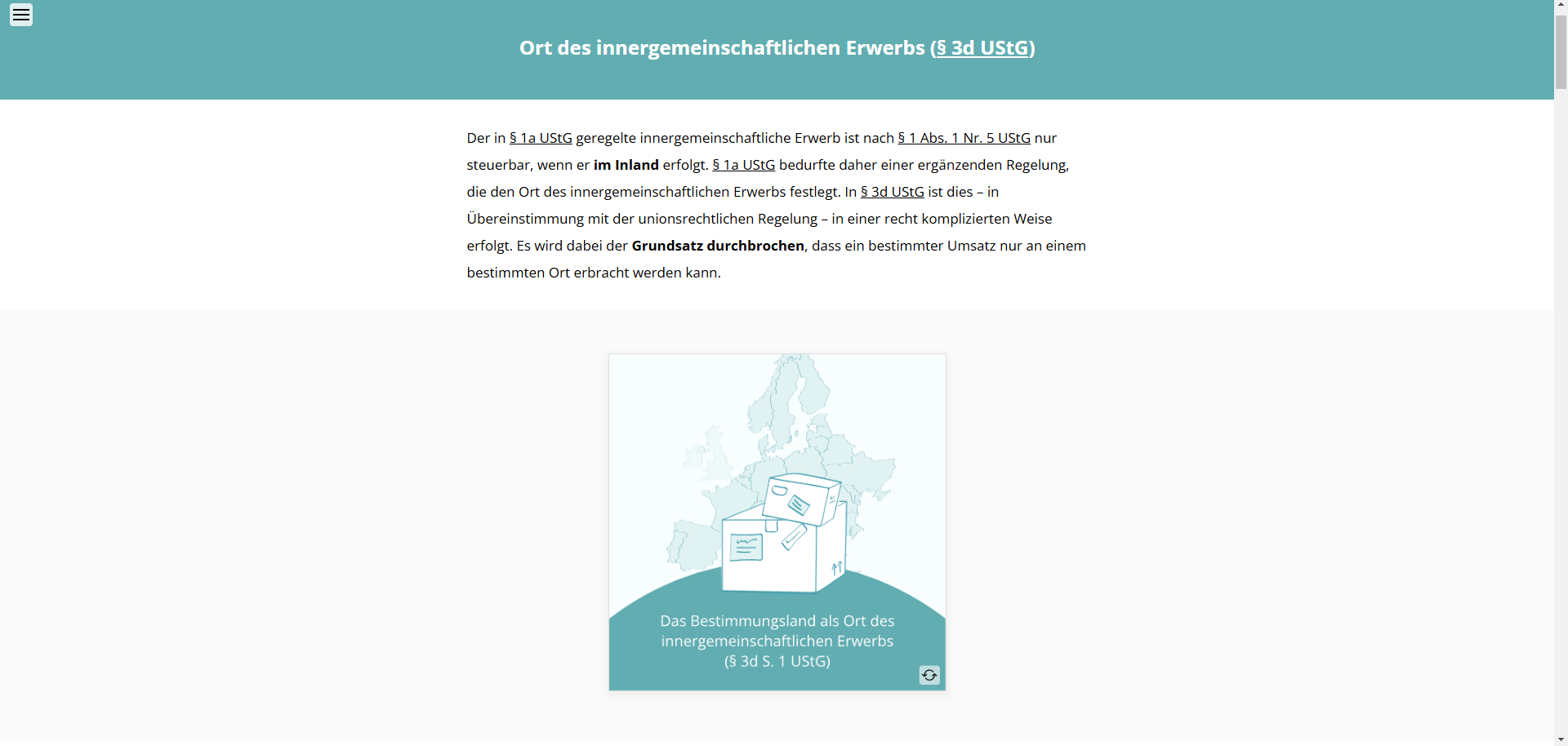 Grundzüge der USt-Besteuerung im EU-Binnenmarkt