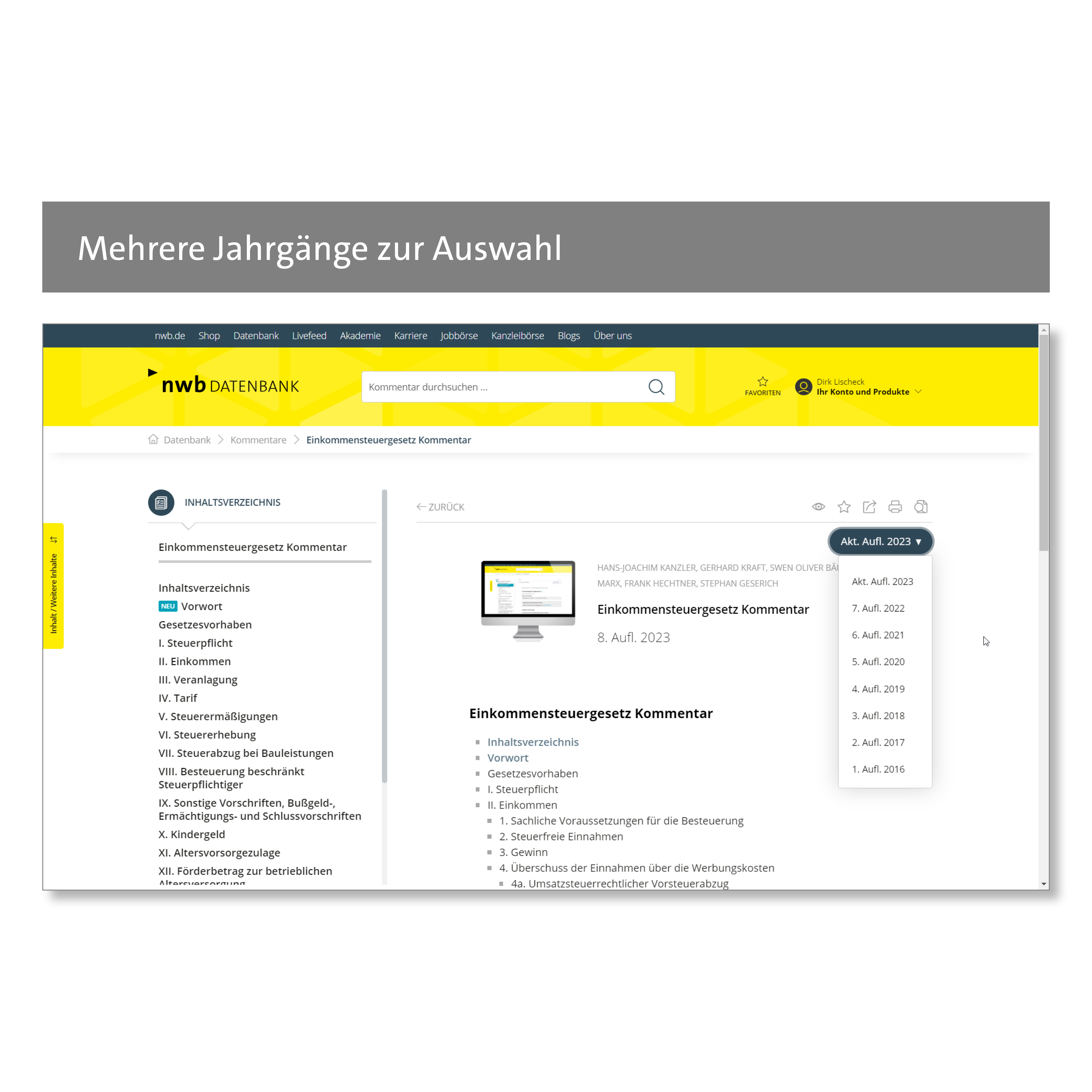 Einkommensteuergesetz Kommentar online