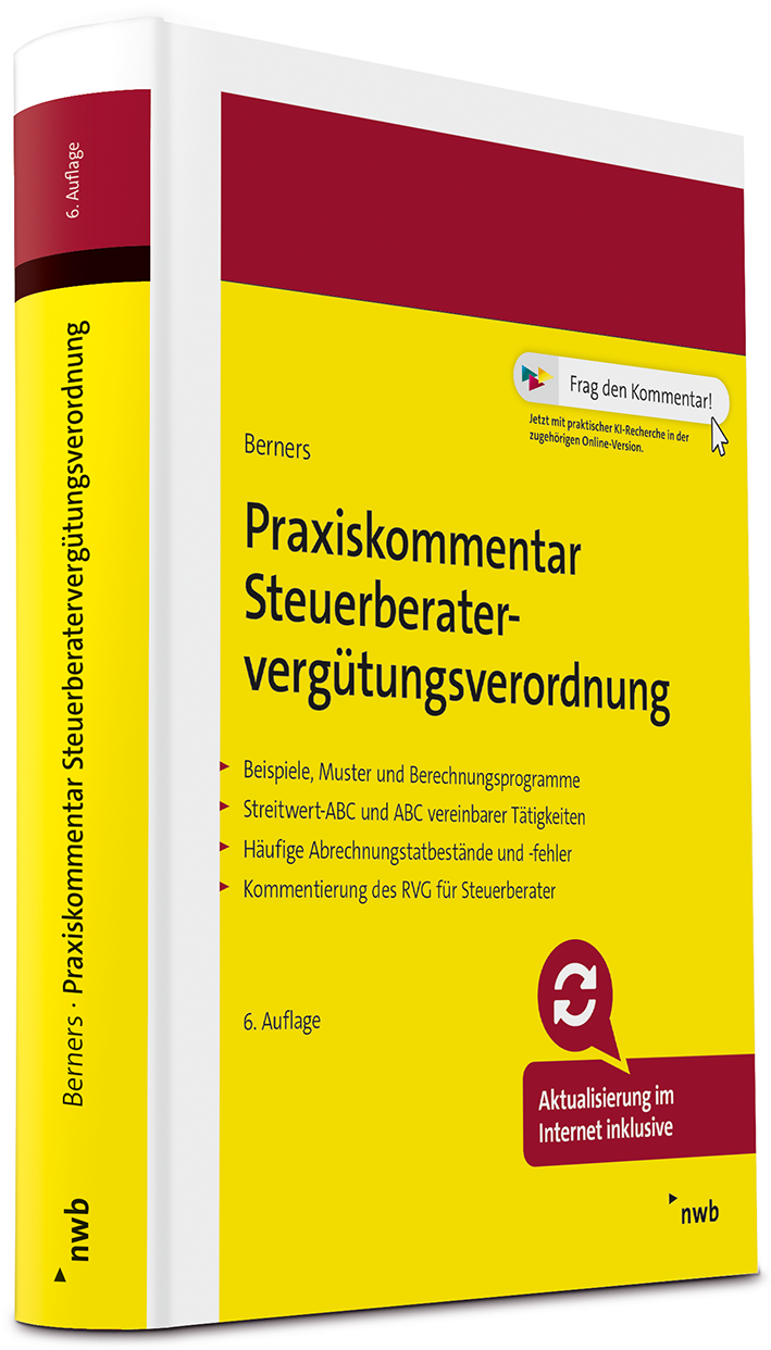 Praxiskommentar Steuerberatervergütungsverordnung Cover NWB SHOP!